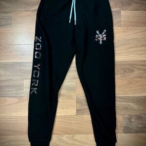 Zoo York Black Jogger Sweatpants with Multicolor Logo